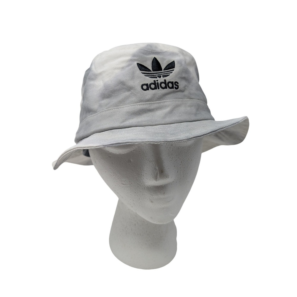 Adidas Bucket Hat White Gray Tie Dye Trefoil Logo Streetwear Skate Beach Y2K 90s